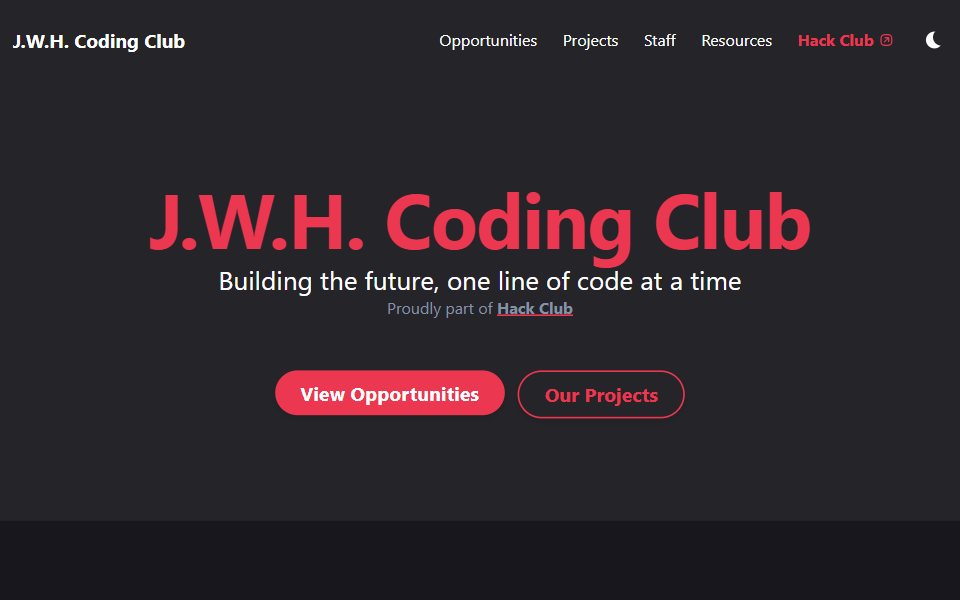 The J.W.H. Coding Club website