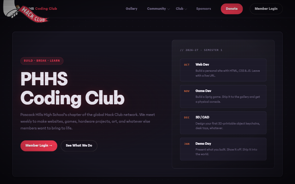 The PHHS Coding Club website